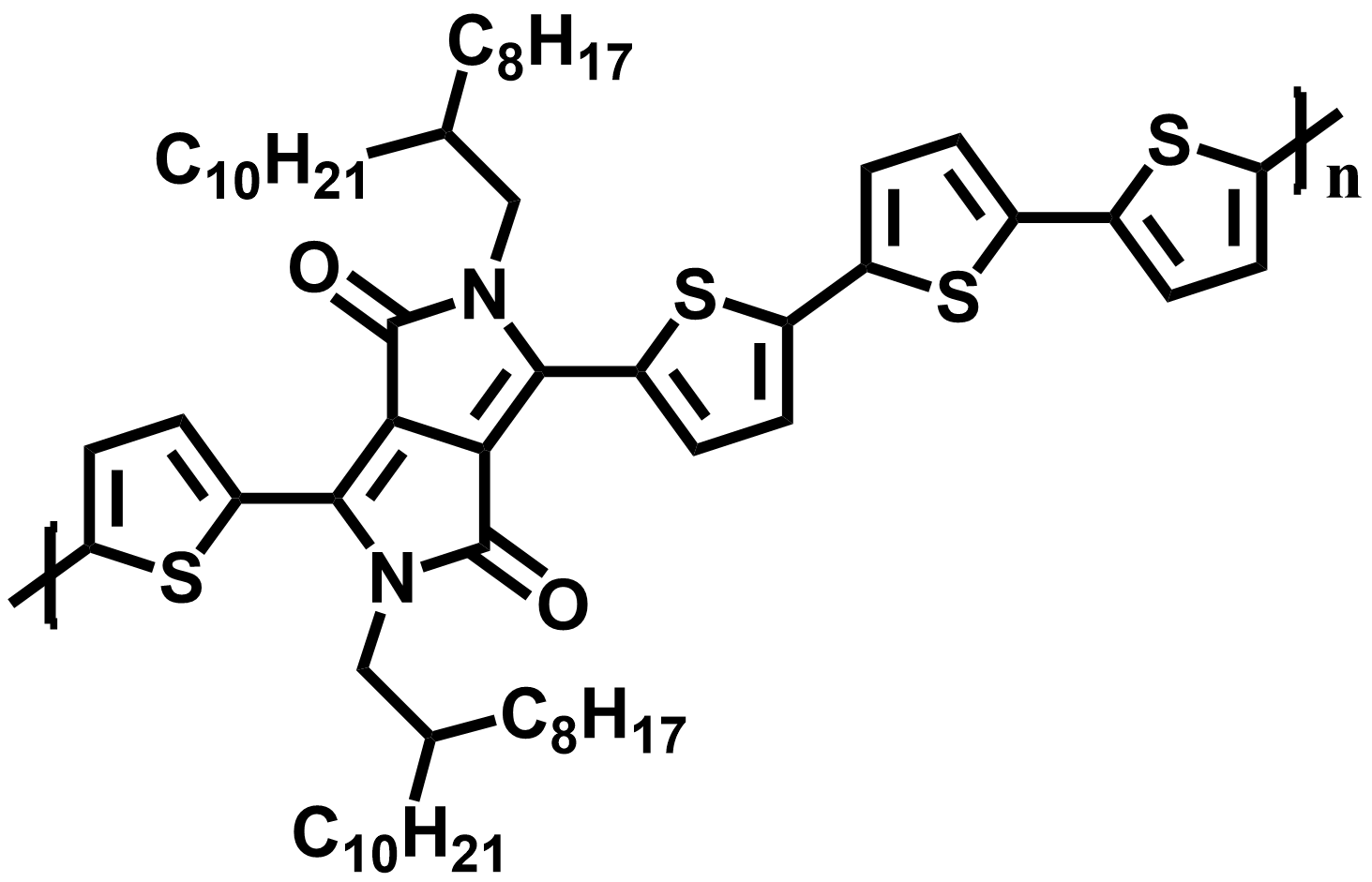 DPP-2T (Poly[2,5-bis(2-octyldodecyl)pyrrolo[3,4-c]pyrrole-1,4(2H,5H)-dione -3,6-diyl)-alt-(2,2’;5’,2’’;5’’,2’’’-quaterthiophen-5,5’’’-diyl)])/PM11001